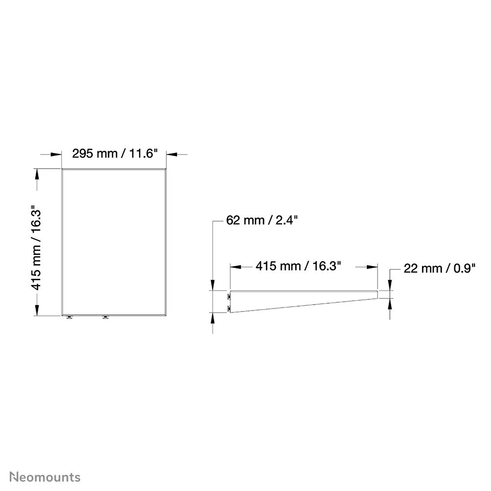 Neomounts PLASMA-M2SIDESHELF Etagère pour multimédia